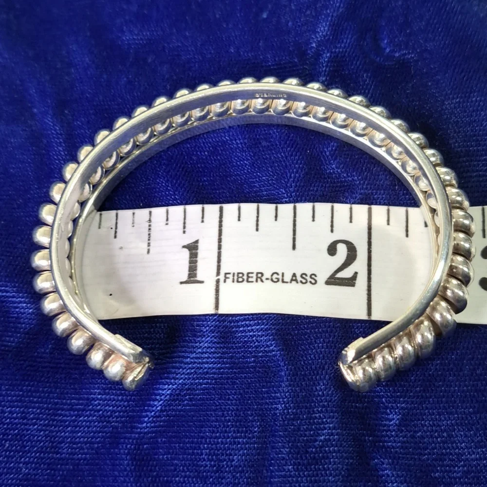 Sterling Silver Twisted Coil Cuff Bracelet Stamped Sterling - Picture 10 of 13